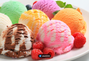 a variety of ice cream flavors